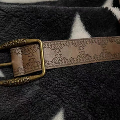 2025 Designer Female Gothic Y2k Belt Vintage Women's Belt Pu Leather Hip Hop Fashion Pattern Print Retro Jeans Dress Accessories