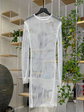 Hollow Out Rinestone Fishnet Dress Sparkle Long Sleeve Oversized Dresses Evening Night Club Party Wear Outfits Cover-Up