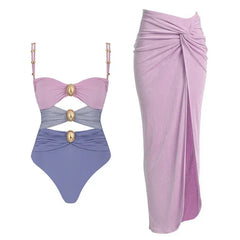 Women One Piece Swimsuit 2025 Female Swimwear Maxi Dress Beachwear Swimming Suit Bathing Suit Bikini Set Sarong Biquini Cover-Up