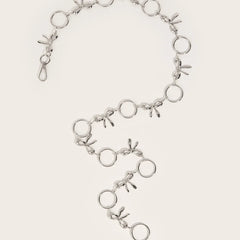 2025 Goth Designer Women Fashion Bow Shaped Metal Chain Y2k Belt Waistband Jeans Dress Accessories