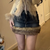 Oversize Washed Vintage Denim Skirts Sexy High Waist A-line Skirt for Women Y2k Fashion All-match Bodycon Faldas Largas