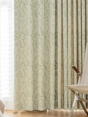 French Living Room Curtains Floral Pattern Bedroom Decoration Curtains Green Home Curtain Blackout Sun Protection Study Curtain