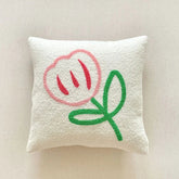 French Pink Floral Pillow Cases Fluffy Flower Embroidered Throw Pillow Cover Living Room Sofa Decorative Pillow Case 45x45cm
