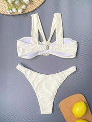 2024 New Sexy Flower Bandeau Three Pieces Bikini Set Swimsuit For Women Bandeau Push Up Swimwear Female Bathing Suit Beach Skirt