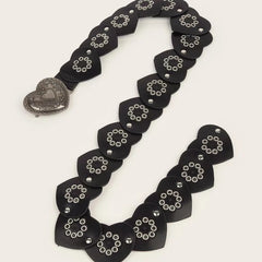 2025 Gothic Fashion Retro Y2k belt Heart Love buckle Hollow Ring PU Leather Spliced Waist Belt for Lady Jeans Dress Accessories