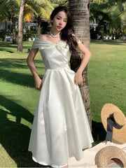 Elegant White Wedding Dress Women New Fashion Chic bowknot A-line Party Prom Vestidos Summer Female Casual Robe Mujers