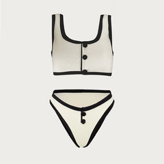 2025 Women's bikini Color Block Sexy Swimsuit Swimwear Summer Vacation Beachwear Luxury Bath suits tankini holiday dress