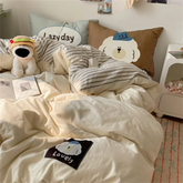 Super Soft Cloud Wash Cotton Four-Piece Set of Student Dormitory Three-Piece Set of Bed Bamboo Cartoon Bedding Set
