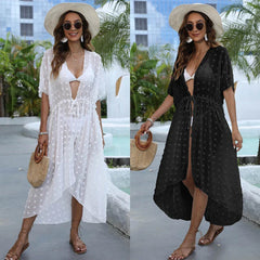 White Beach Dress Woman Black Cover Up for Swimsuit Beach Cover Woman Luxury 2025 Fashion Long Maxi Dress Outing Robe Beachwear