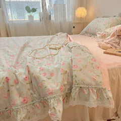 Summer Quilt New Cotton Korean Ins Lace Fragmented Series Air Condition Quilt High Quality Summer Blanket set