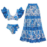 2024 Sexy One Piece Swimsuit Push Up Swimwear Women Ruffle Monokini Cover Up Shoulder Swimsuit Bodysuit Bathing Suit Skirt