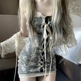 Night at the Evergreen Forest Cottage Goth Mini Dress Dark Academia Kawaii Academia Y2K Cottagecore Coquette Fairycore Dollette Princesscore