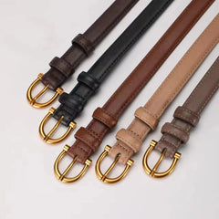 Luxury Brand Leather Women Waist Belt DesignerWomen Dress Party Cowhide Knot Belt Gold Alloy Buckle Waistband Jeans Female Gift