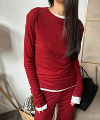 2025 Modal Soft Loose Sets Women 2025 Casual Two Pieces Long Sleeve T Shirts and High Waist Dresses Outfits Tracksuit