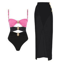 Women One Piece Swimsuit 2025 Female Swimwear Maxi Dress Beachwear Swimming Suit Bathing Suit Bikini Set Sarong Biquini Cover-Up