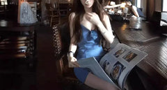 French Elegance 3D Flower Fairy Dress Party Prom Sexy Spaghetti Strap Dress V-Neck Sundress Blue Casual Banquet Formal Occasion