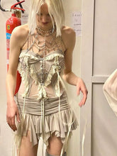 Gray Chiffon Skirts Elegant Pleated Mini Skirts Y2k Hotsweet Short Skirts for Women Korean Style Aesthetic Clothes New