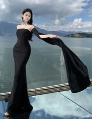 Elegant Bodycon Designer Evening Party Dresses Sexy Hollow Out Backless Wedding Robe Women Summer Solid Formal Occasion Dress