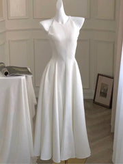 France Vintage Halter Evening Party Long Dresses for Women Solid Sleeveless A-line Princess Wedding Prom Robe New Summer Vestido