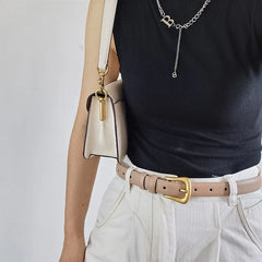 Luxury Designer Cowhide Leather Belt for Women Metal Buckle Waist Strap Female Jeans Dress Trouser All-match Decorative Waistban