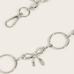 2025 Goth Designer Women Fashion Bow Shaped Metal Chain Y2k Belt Waistband Jeans Dress Accessories