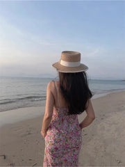 French Sexy Rose Floral Camisole Dress For Women'S Early Summer Seaside Vacation Style Slim Fit Wrap Buttocks Fishtail Skirt