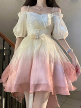 2023 New Spring Gradient Mesh Sling Kawaii Dress Women's Korean Y2K Lolita Mini Dress Chiffon Fashion French Female Dress