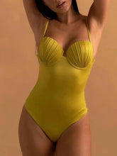 Sexy Suspenders Solid Color Women's Bikini 2024 Designer New Luxury Backless One-Piece Beach Swimsuit And Skirt