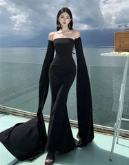Elegant Bodycon Designer Evening Party Dresses Sexy Hollow Out Backless Wedding Robe Women Summer Solid Formal Occasion Dress