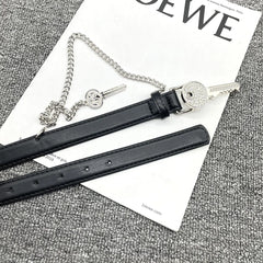 2025 New Women's Luxury Belt Fashion Vintage Rhinestone Key Buckle Bb Belts Y2k Leather Dress Jeans Accessories