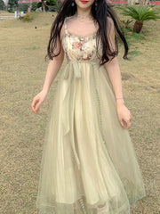 France Sexy Elegant Dress Women Fairy Party Midi Dresses Female Patchwork Print Bandage High Waist Korean Fashion Dress 2025 New