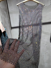 Fishnet Hot Diamonds Mini Dresses For Women 2023 Party Wear See-through Halter Mesh Dress Ladies Club Vestido Femmes