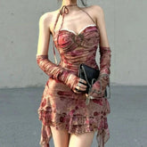 Iced Rose Tea Heart Jelly Pink Dress Kawaii Academia Y2K Cottagecore Coquette Fairycore Dollette Princesscore