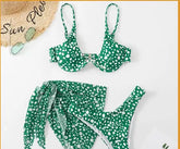 Tie Dye Bikini 2022 Skirts 3 Pieces Set Push Up Swimsuit Women Underwired Swimwear Female Sexy Bathing Suit Beach Wear