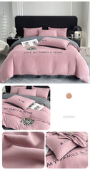 100% Cotton Plaid Geometric Bedding Set Knit Bed Linens Sheet Pillowcase Home Textile Soft Bed Linen