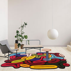 Fashionable Living Room Carpet Large Area Fluffy Blanket Irregular Shape Bedside Rug Non Slip Sofa Coffee Table Floor Mat