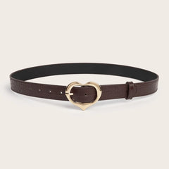 Luxury Designer Women Y2k Belt PU Leather Love Heart Pin Buckle Personality Female Vintage Waistband Jeans Dress Accessories