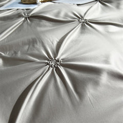 Rayon Pinch Pleated King Size Duvet Cover Set Luxury Full Twin Bedding Set Queen Pleat Single Double Bedding Sets Satin Bed Sets