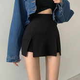 Sexy Split Shorts Skirt Women's Office Ladies Suit Skirt Summer New Black Mini A-line Pants Skirt High Waist Wide Leg Shorts