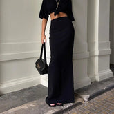 Fashion For Women Black Long Skirts High Waist Slim Seamless Elegant Ladies Gown Casual Summer 2024 New Female Maxi Skirts