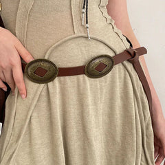Fashion Gothic Designer Brown Vintage Y2k Ethnic Style Waist Chain 2023 New Summer Bohemian Belt with Dress Jeans Belt