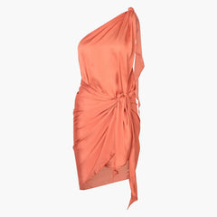 Women's One-Piece Swimsuit Solid Color One Shoulder Beach Dress Luxury Bikini Set Summer Vacation Bathing Suit Beachwear 2025