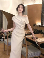 Fashion New Women Elegant Bodycon Slim Midi Party Dress Sexy Vintage Casual Prom Birthday Vestidos Female Chic Clothes Robe