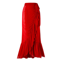 One Piece Swimsuit Women 2024 Floral Print Sexy Swimwear Cover Up Skirt Chiffon Holiday Beachwear Beach Bathing Suit Outfit