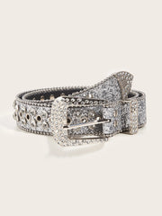 Punk Belts Women Luxury Designer Brand Wide Waist Belts Korean Fashion Diamond Rock Bling Strap Belt Y2K Women Belts for Dress