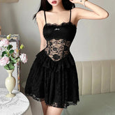 Eveline the Night Guardian Mini Dress Goth Dress Dark Academia Kawaii Academia Y2K Cottagecore Coquette Fairycore Dollette Princesscore
