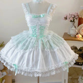 Pastel Satin Fruit Gelato Cupcake Pink Dress Kawaii Academia Y2K Cottagecore Coquette Fairycore Dollette Princesscore