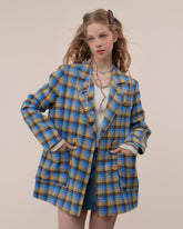 Good Manners Oversized Plaid Blazer