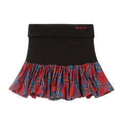 Aesthetic Plaid Balloon Mini Skirt