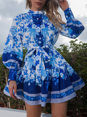 Vacation A-Line Floral Printed Square-Neck Dress